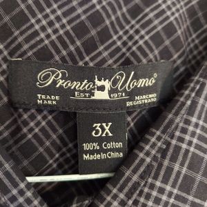 Men's button down dress shirt dark purple big and tall